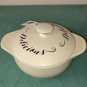 Delicious Ceramic Pot with Lid farmhouse cottage core granny chic Grandma core